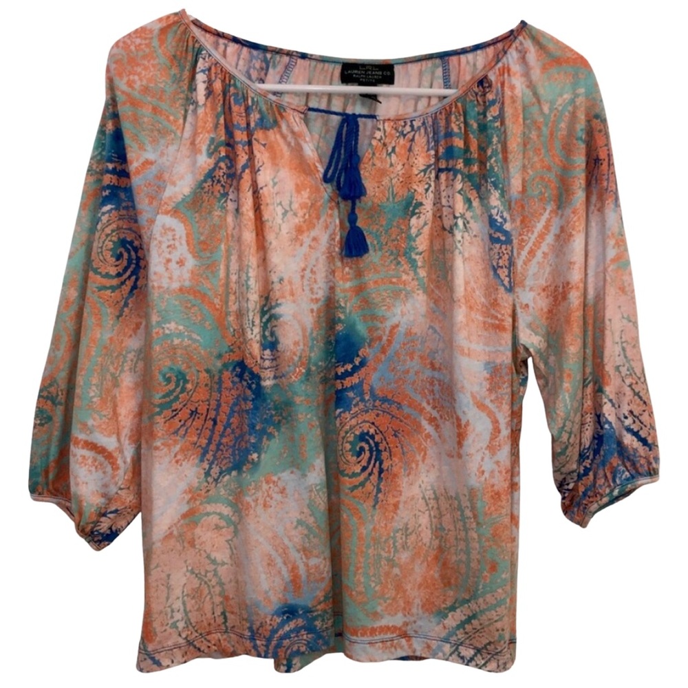 💥4/$20💥LRL Jeans Co | Paisley 3/4 Sleeve Paisley